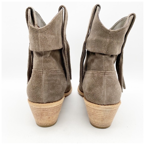 Joie Keaton Gray Suede Fringe Booties Size 39.5 - Picture 6 of 14